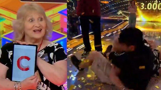 Ganó $3.000.000 en Los 8 escalones, su nieto la tackleó y tuvo que ser atendida por un médico.