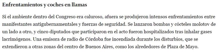 The newspaper O Globo focused on the actions of the Argentine security forces.