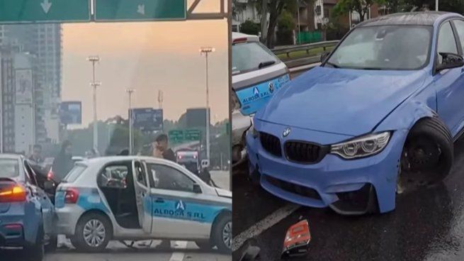 Un BMW celeste perdió el control y provocó un triple choque en la General Paz a la altura de Saavedra.