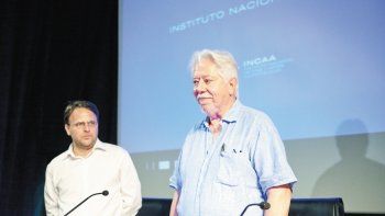 Incaa. Nicol&aacute;s Batlle (izq.) y Luis Puenzo, ganador del Oscar por &ldquo;La historia oficial&rdquo;, nuevas autoridades del organismo cinematogr&aacute;fico.