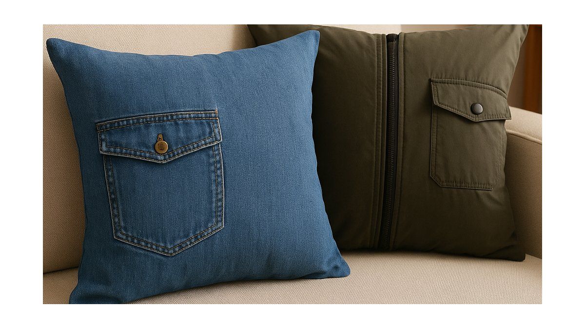 Do not throw your old jacket with the arrival of heat: with this simple trick you will be able to turn it into a pillow case for your living room