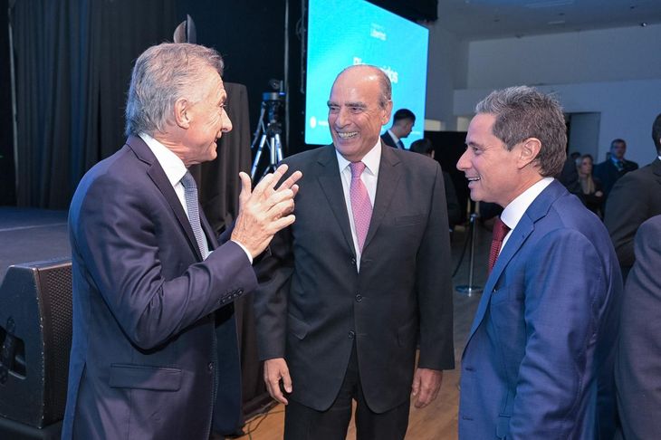 Mauricio Macri y Guillermo Francos, en un encuentro animado.