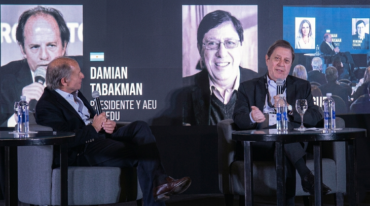 Damián Tabakman de la CEDU y el economista Miguel Kiguel, en una de las charlas de la Expo Construir Damián Tabakman de la CEDU y el economista Miguel Kiguel, en una de las charlas de la Expo Construir