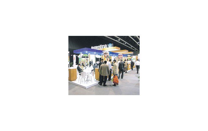 El sector del CFI, ubicado en el stand oficial de la Argentina en la Asia Fruit Logistic.