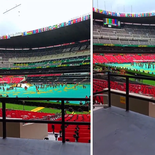 Ensayo de la ceremonia inaugural en el Estadio Azteca. Ensayo de la ceremonia inaugural en el Estadio Azteca.