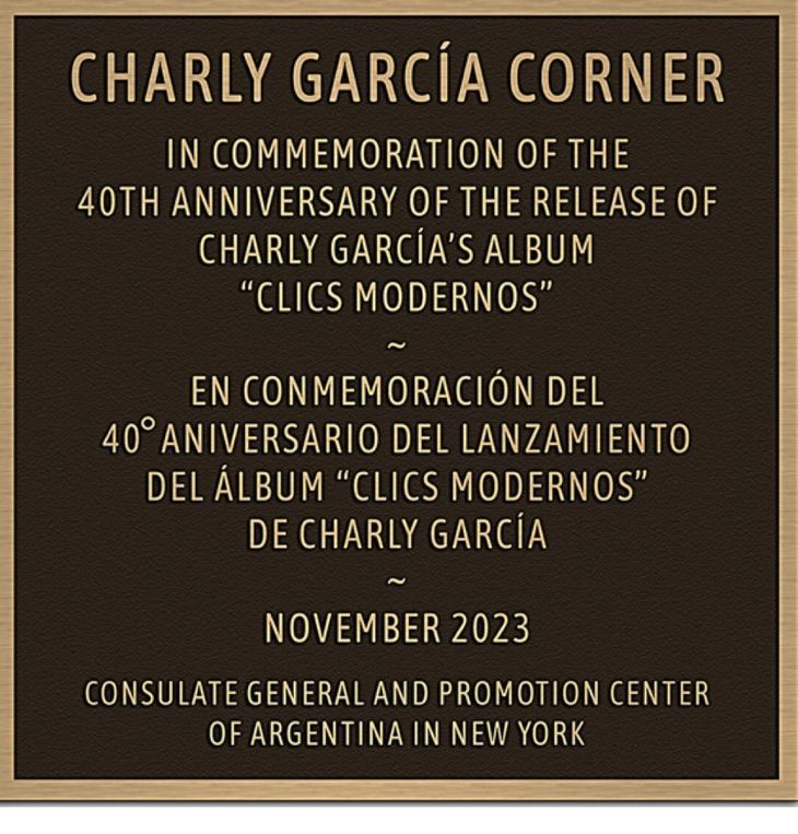 Charly García ya tiene su esquina en la ciudad de Nueva York imagen-6