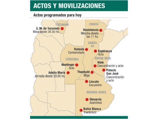 El campo se moviliza hoy en seis provincias