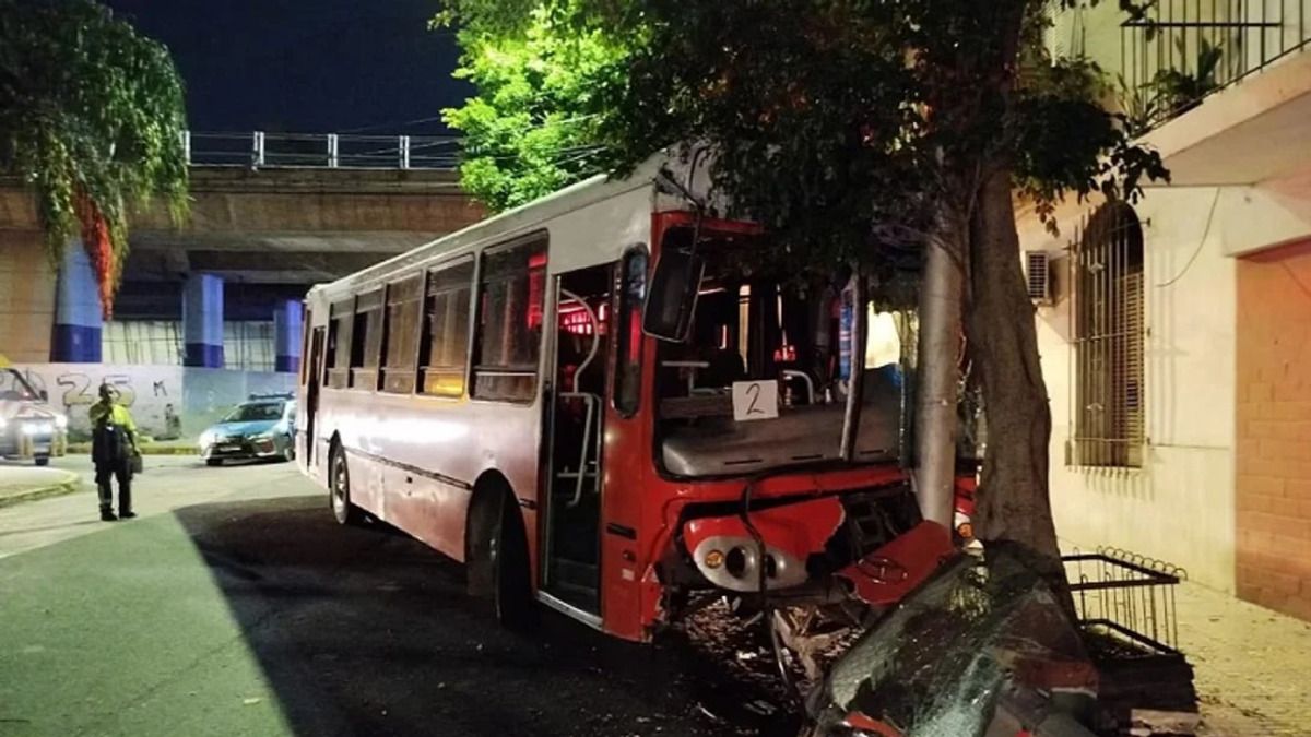 Un colectivo chocó contra un árbol en Parque Chacabuco: 35 heridos