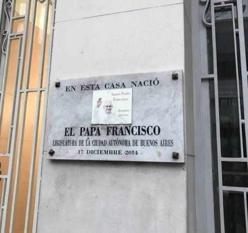 La casa del papa Francisco fue reconocida en 2014. La casa del papa Francisco fue reconocida en 2014.