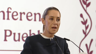 Claudia Sheinbaum habla en una nueva Mañanera del Pueblo.