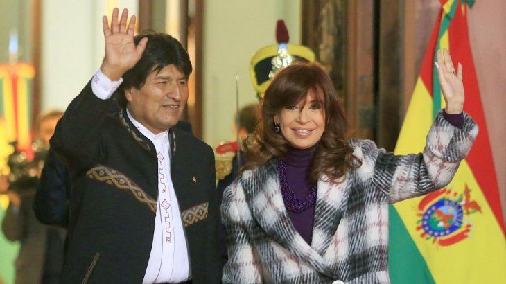 Cristina Fern&aacute;ndez de Kirchner y Evo Morales.