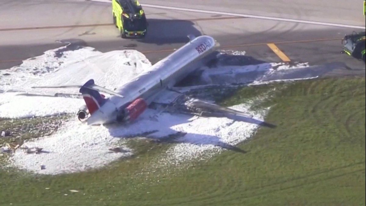 A plane crashed and caught fire at Miami Airport