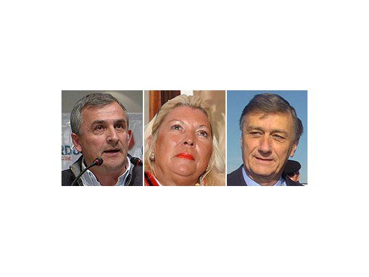 Gerardo Morales, Elisa Carrió y Hermes Binner.