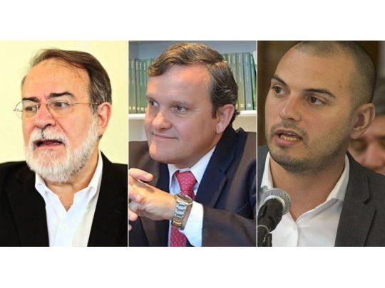 Los economistas Arnaldo Bocco, Aldo Abram y Emmanuel Álvarez Agis.