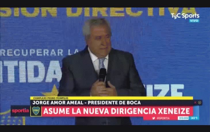 El presidente de Boca cometi&oacute; un divertido fallido en su discurso inaugural.