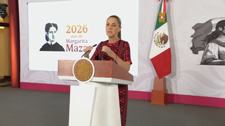Claudia Sheinbaum en la Mañanera de este miércoles.