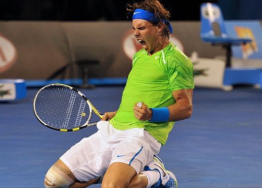 Siempre da pelea. Así festejó Nadal el cuarto set.