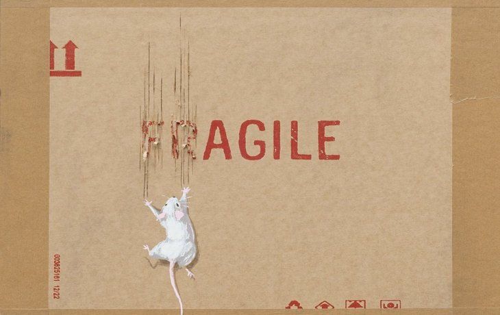 La obra de Banksy que será subastada.