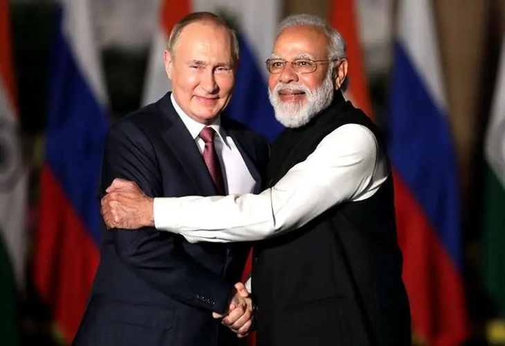 The president of Russia, Vladimir Putin, and his counterpart of India, Narendra Modi. The president of Russia, Vladimir Putin, and his counterpart of India, Narendra Modi.