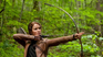 As Katniss, protagonist of The Hunger Games.