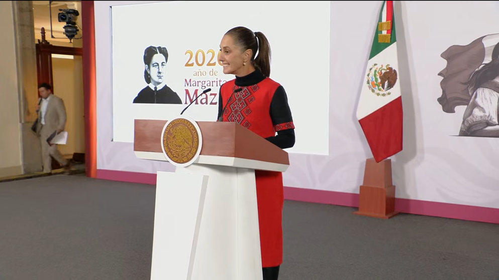 Claudia Sheinbaum en la Mañanera de este jueves.