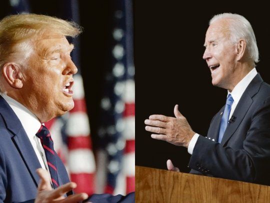 CONTRAPUNTO. Donald Trump y Joseph Biden. El republicano promete “ley y orden” contra las manifestaciones antirracistas, el demócrata lo acusa de fomentar la violencia.