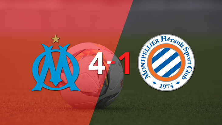 Pierre Aubameyang anotó un doblete en la goleada 4-1 de Olympique de Marsella a Montpellier