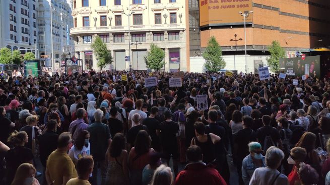 Una de las manifestaciones en Madrid contra la masacre en Melilla. 