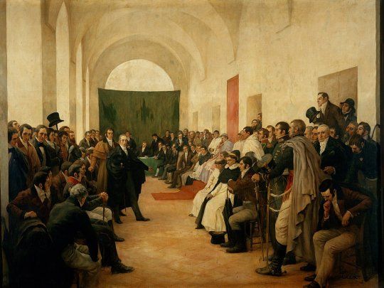 Cuadro de Pedro Subercaseaux, que representa el inicio de la Revolución de Mayo en Argentina.
