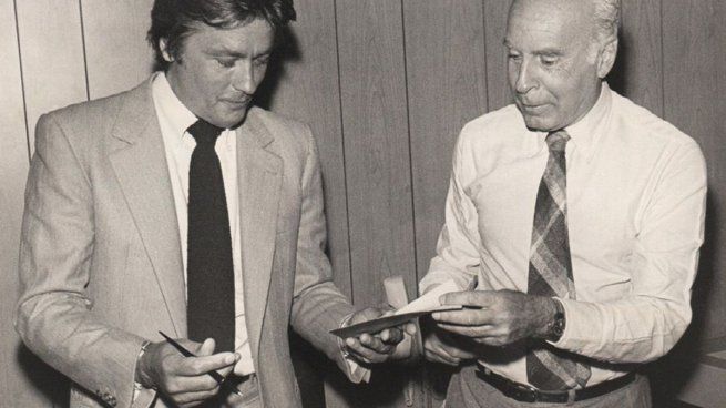 Alain Delon con Landrú en su visita a la Argentina.