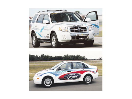 Ford experimenta con vehículos eléctricos, híbridos y a hidrógeno.