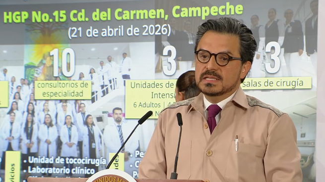 Zoé Robledo en la Mañanera de este martes.