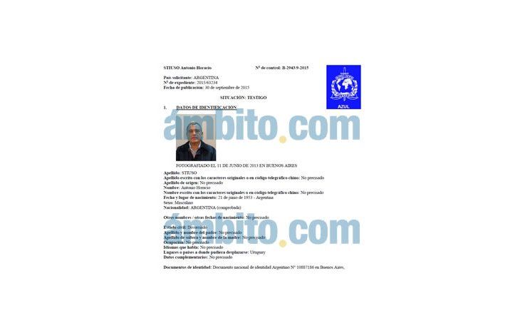 Difunden la circular azul de Interpol para localizar a Stiuso