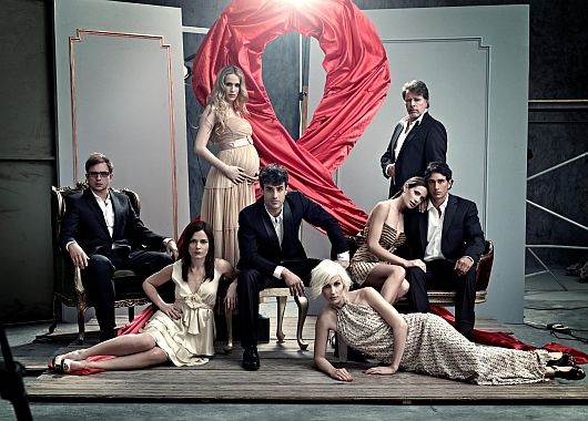 Julieta Prandi junto a reconocidos actores y actrices de la pantalla chica. Junto a ellos, la modelo Ingrid Grudke.