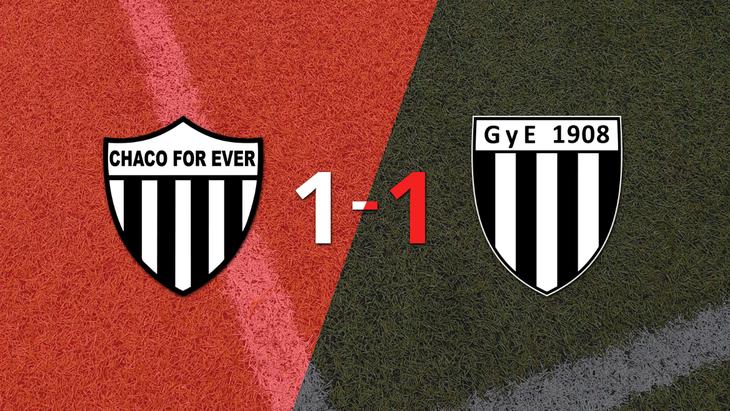 Chaco For Ever y Gimnasia (Mendoza) empataron 1 a 1