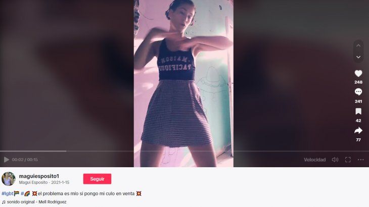 La publicación original en TiKTok del video que fue utilizado para la fake news.