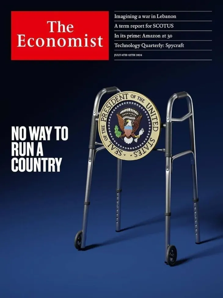 Tras el debate, la tapa de The Economist contra Joe Biden. 