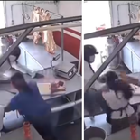 El momento de la defensa de las muejres ante el ladrón.