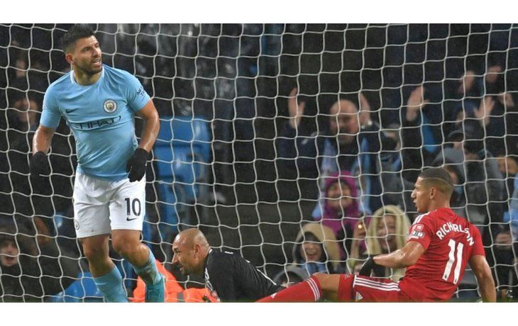 Sergio Agüero fue titular por la lesión de Gabriel Jesús y respondió con un gol.