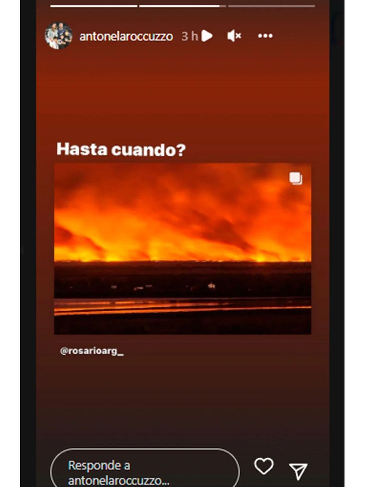 “Until when?” Posted Antonella Roccuzzo before the burning of wetlands