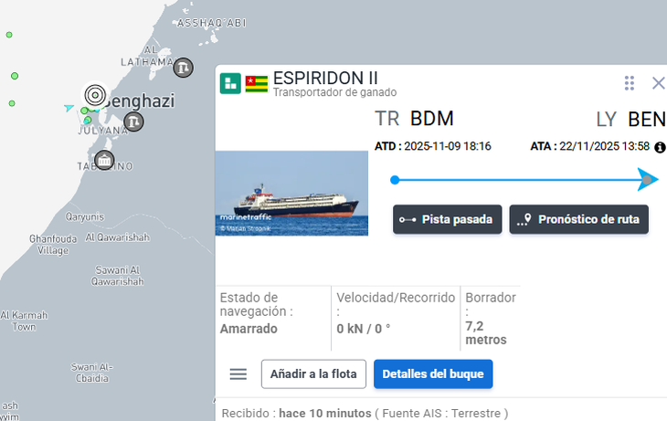 El Spiridon II atracó en Libia luego de su travesía de dos meses, según puede verse en MarineTraffic. El Spiridon II atracó en Libia luego de su travesía de dos meses, según puede verse en MarineTraffic.