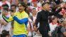 Diego Martínez and Martín Demichelis in the Superclásico. Diego Martínez and Martín Demichelis in the Superclásico.