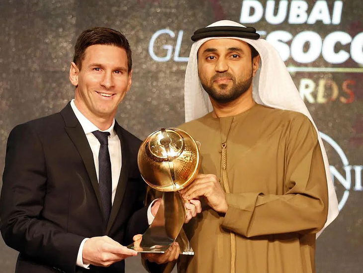 Messi en los Globe Soccer Awards 