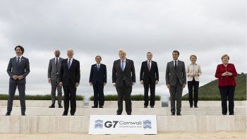 Los jefes de Estado fueron recibidos por el primer ministro británico, Boris Johnson.