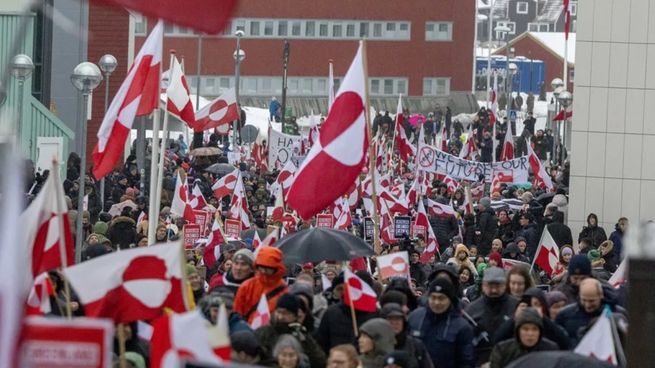 Marchas en Nuuk, la capital de Groenlandia, contra las amenazas de Donald Trump.