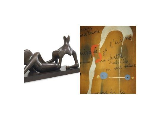 Rércod en Londres. La escultura de Henry Moore y la pintura de Miró subastados en Christie´s de Londres.