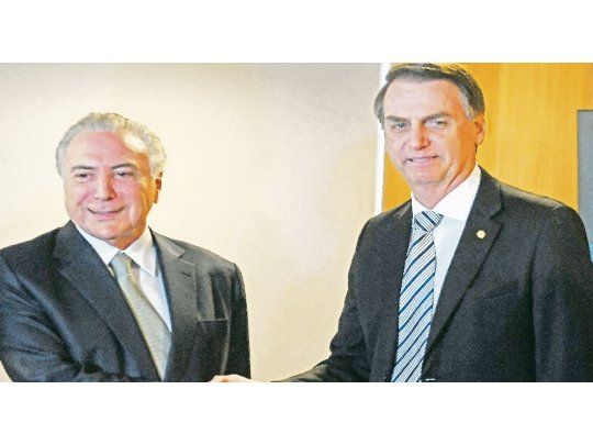 Michel Temer y Jair Bolsonaro. (Foto de archivo)