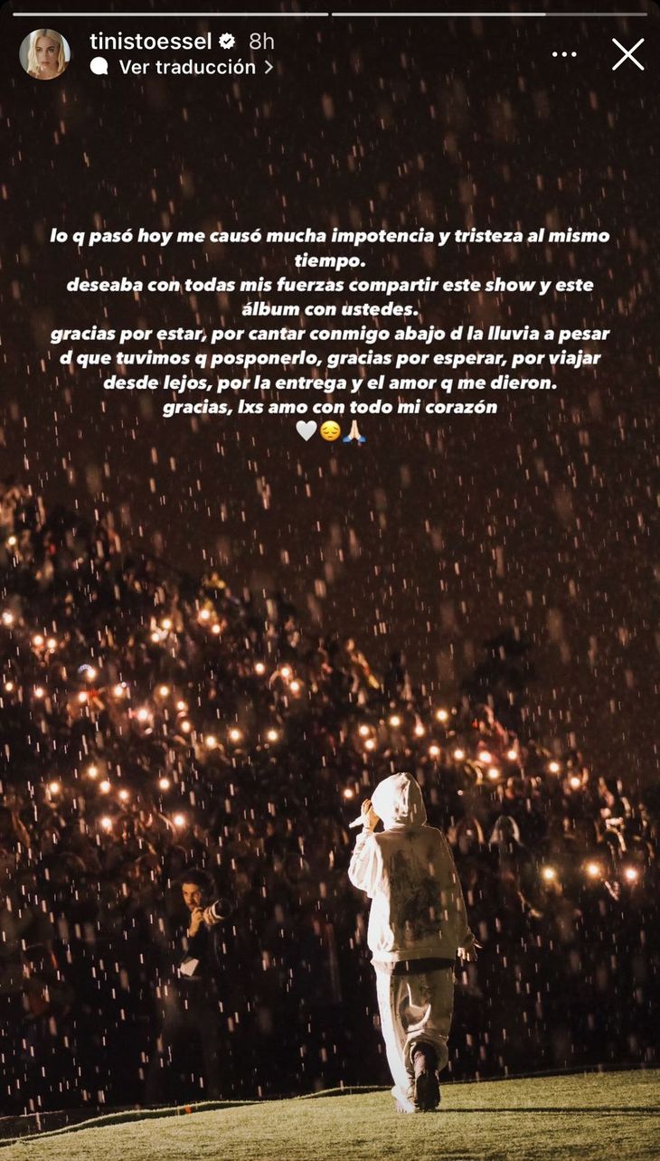 Tini Stoessel lamented on her social networks. Tini Stoessel lamented on her social networks.