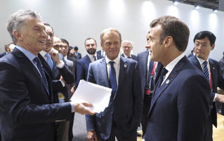 Mauricio Macri y Emmanuel Macron.