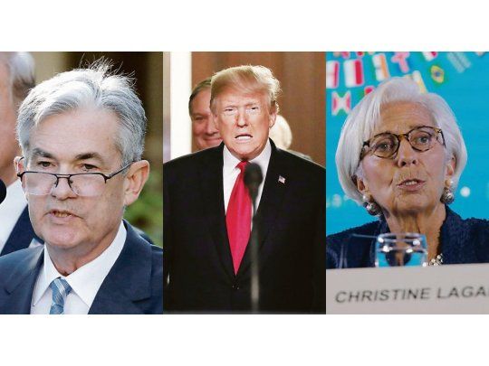 Trío. Powell volvió a ser fuertemente cuestionado por Trump. Lagarde resultó más contemplativa.